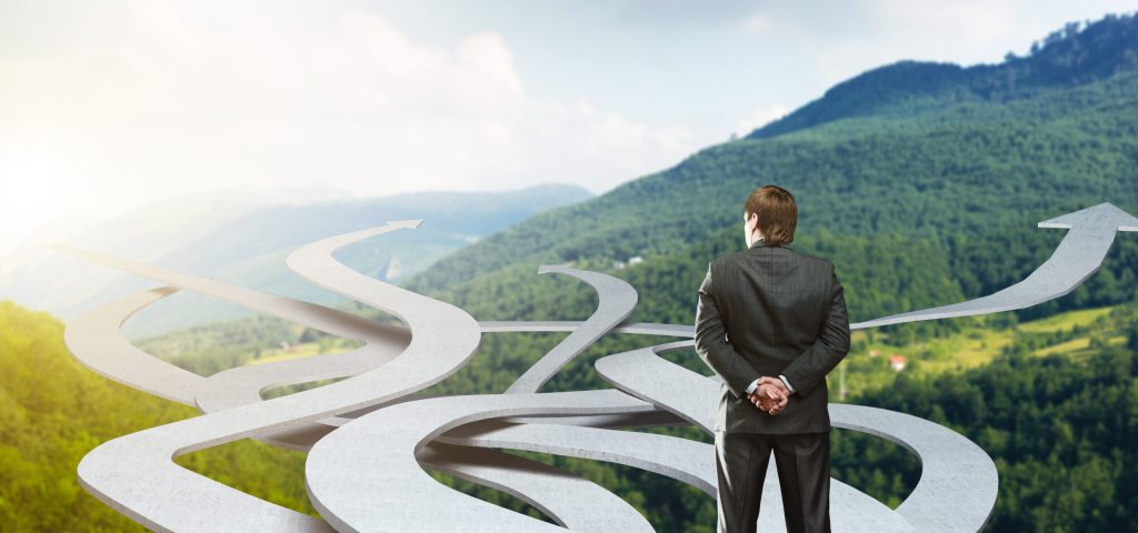 Businessman,Stands,Choosing,His,Way